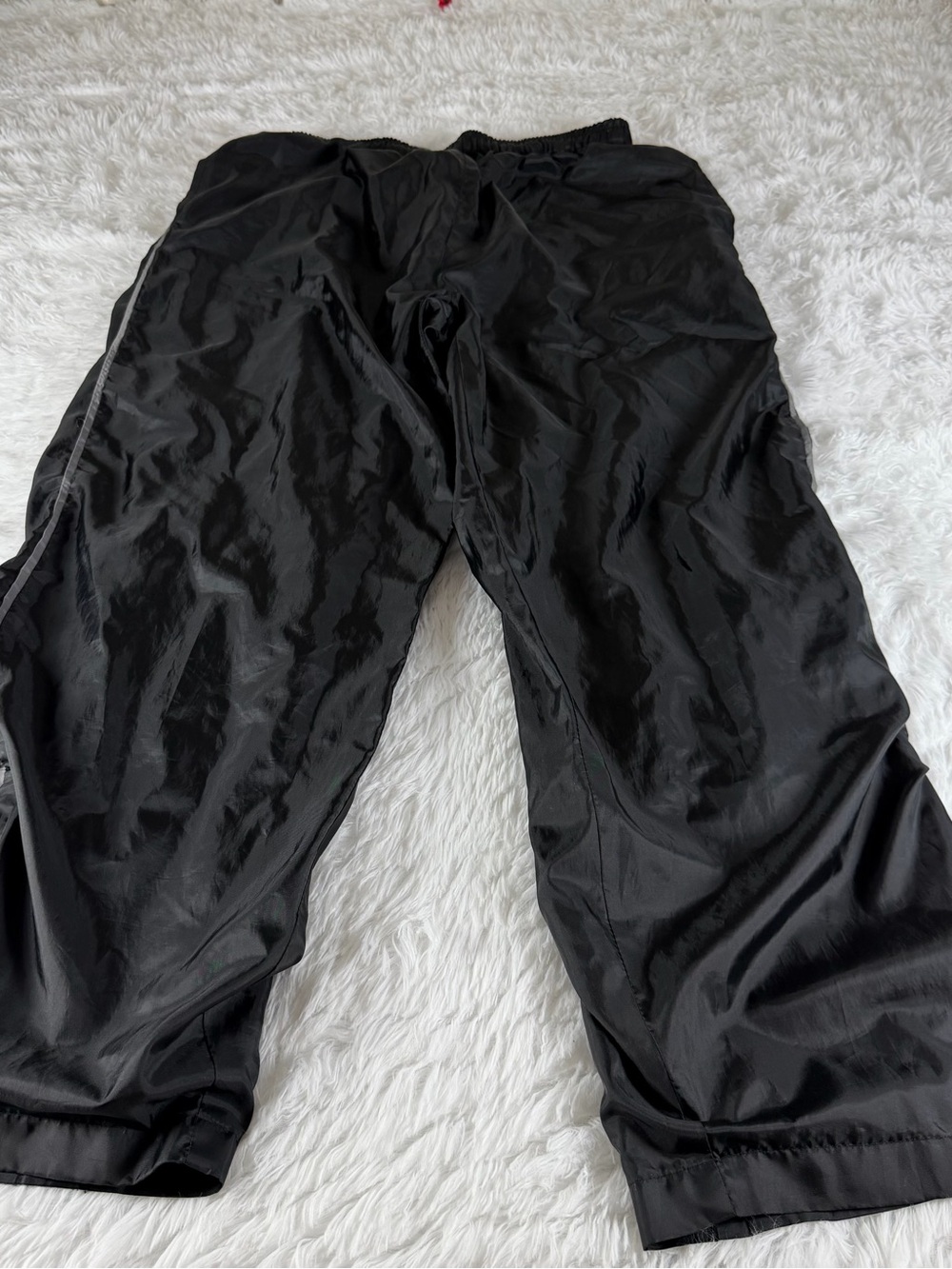 Spalding Black Men's L Athletic Track Joggers with Side Stripe Y2K Windbreaker